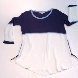 Cotton Country Sweater Waffle Weave Side Zippers